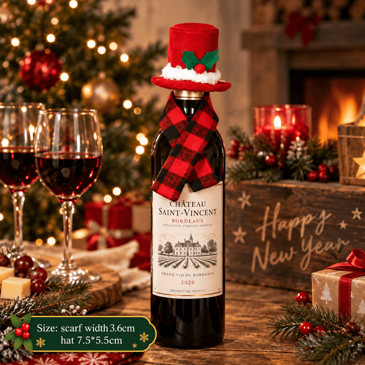 Christmas Wine Bottle Cover – Santa & Gnome Holiday Bottle Decor, Festive Table Decoration & Host Gift