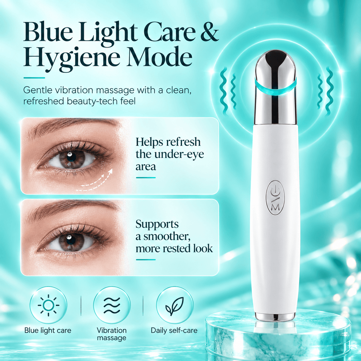 3-in-1 LED Eye & Facial Massager – Warm Vibration Beauty Wand