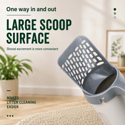 Cat Litter Scoop with Built-In Waste Bin & Bag Storage
