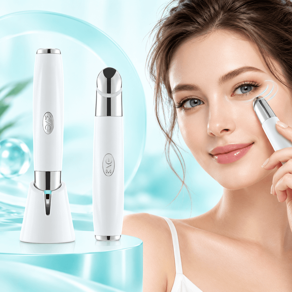 3-in-1 LED Eye & Facial Massager – Warm Vibration Beauty Wand