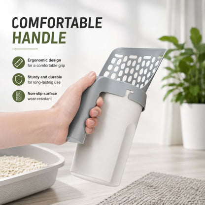 Cat Litter Scoop with Built-In Waste Bin & Bag Storage