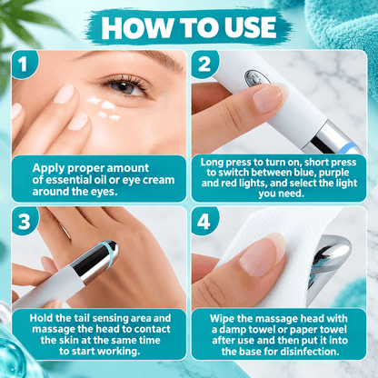 3-in-1 LED Eye & Facial Massager – Warm Vibration Beauty Wand