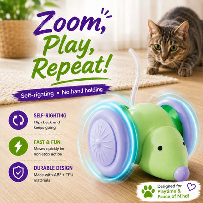 Interactive Smart Mouse Toy for Cats – USB Rechargeable & Automatic Obstacle Avoidance
