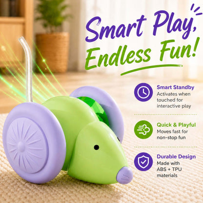 Interactive Smart Mouse Toy for Cats – USB Rechargeable & Automatic Obstacle Avoidance