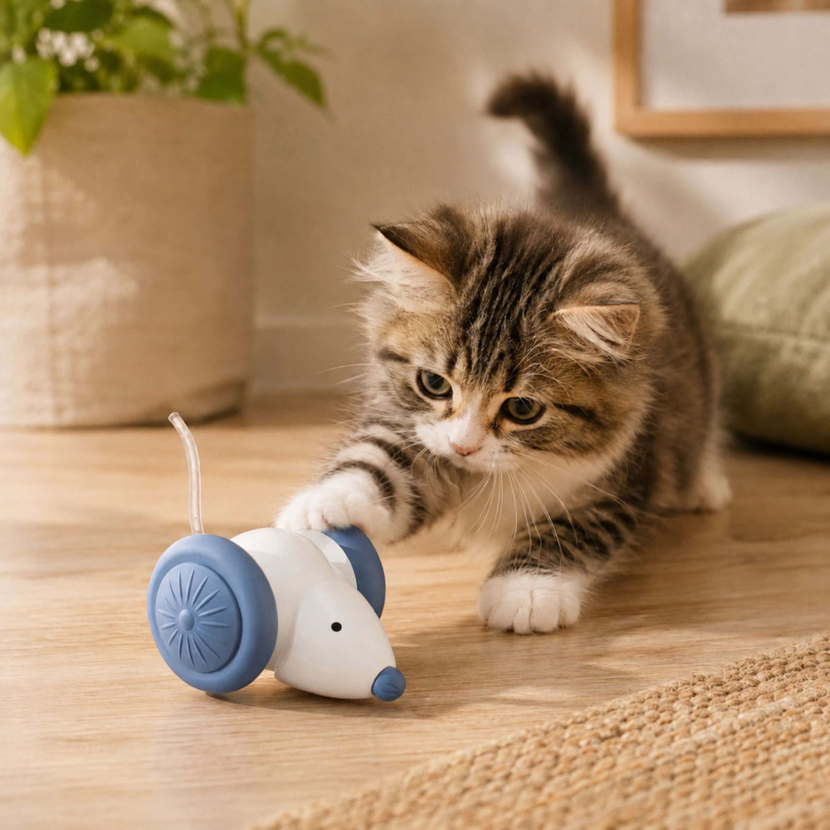 Interactive Smart Mouse Toy for Cats – USB Rechargeable & Automatic Obstacle Avoidance
