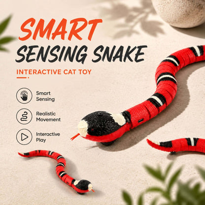 Interactive Smart Sensing Snake Toy for Cats – USB Rechargeable & Obstacle Avoiding