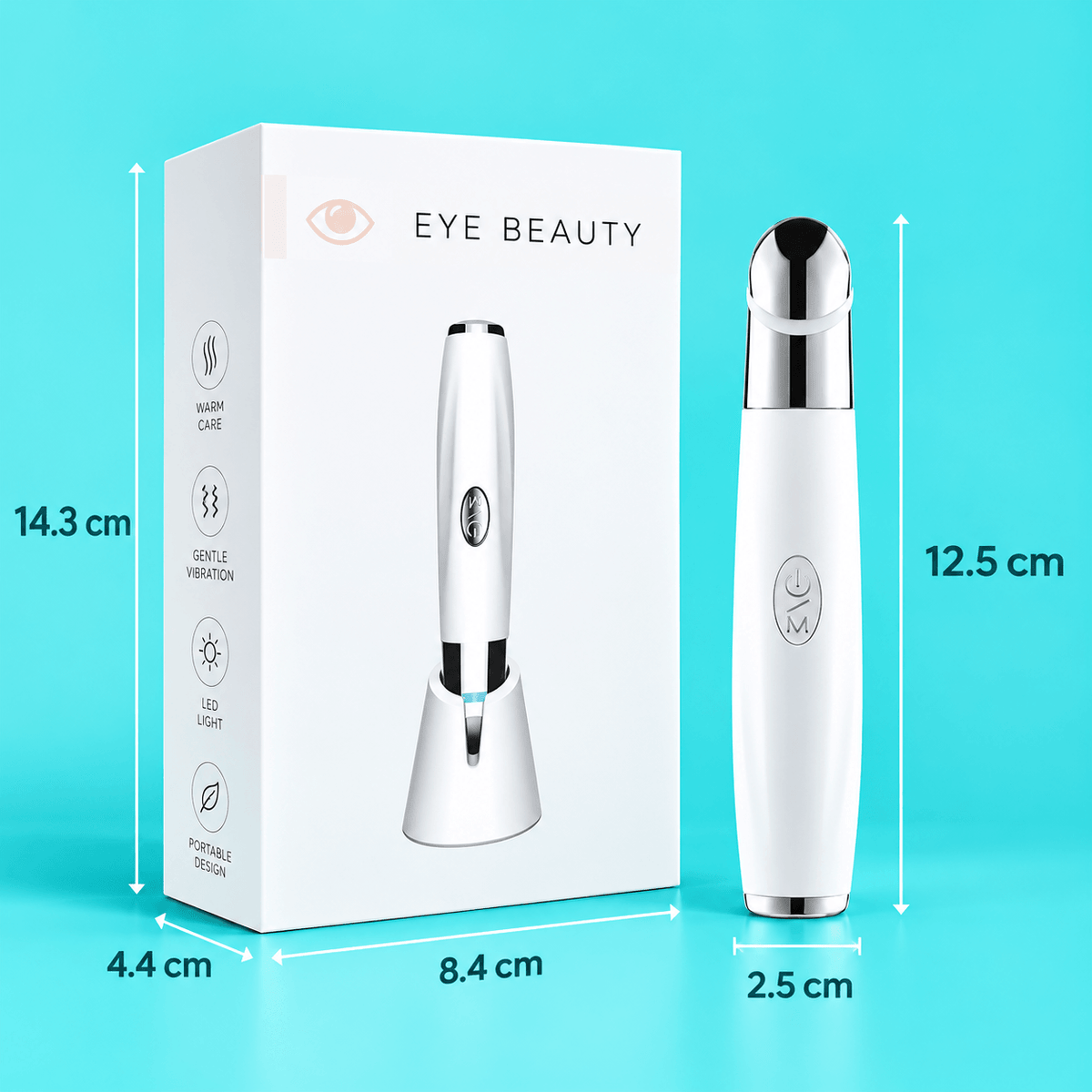 3-in-1 LED Eye & Facial Massager – Warm Vibration Beauty Wand