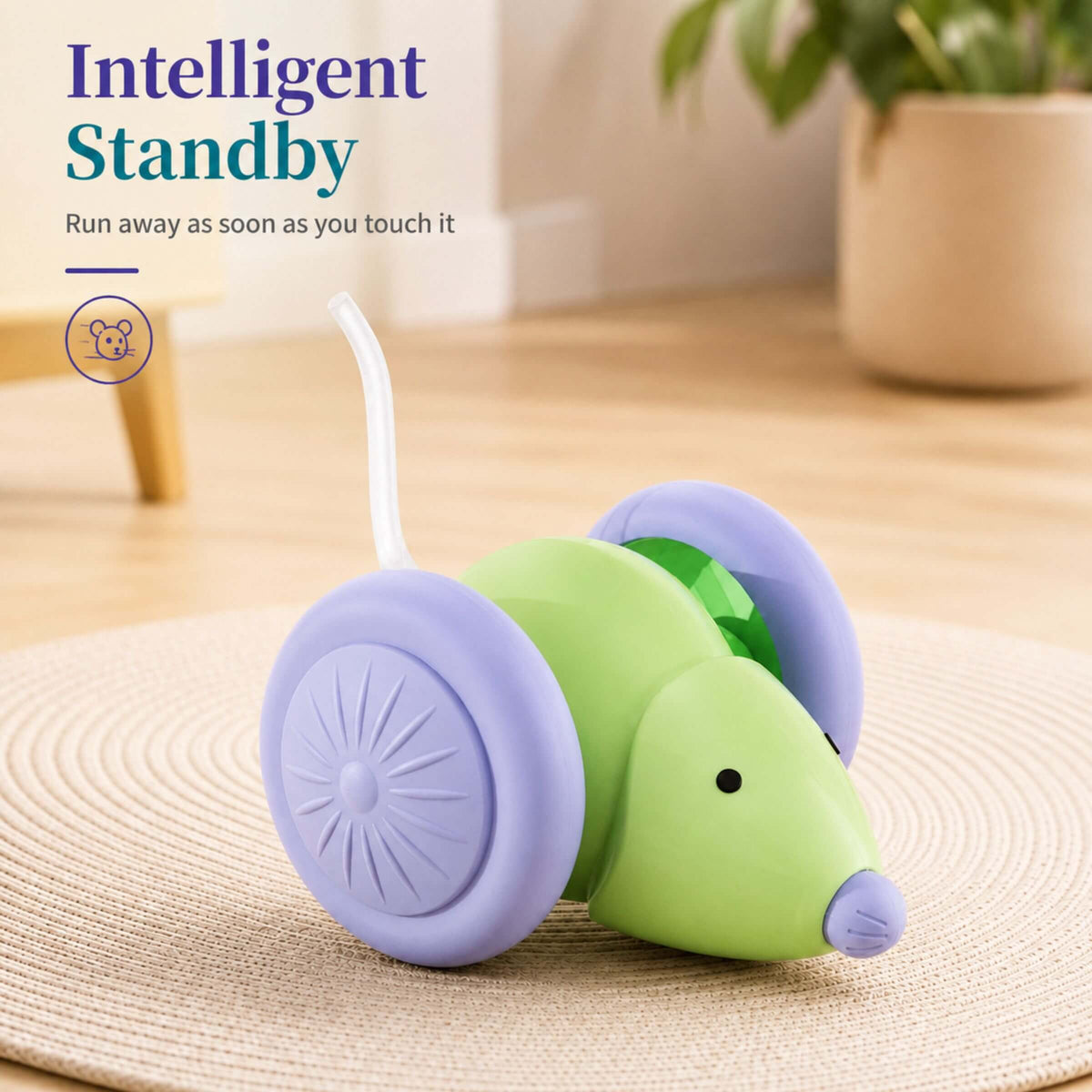 Interactive Smart Mouse Toy for Cats – USB Rechargeable & Automatic Obstacle Avoidance