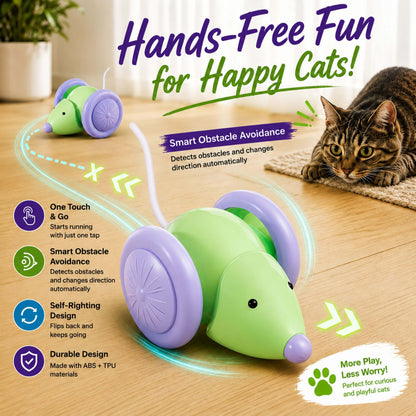 Interactive Smart Mouse Toy for Cats – USB Rechargeable & Automatic Obstacle Avoidance