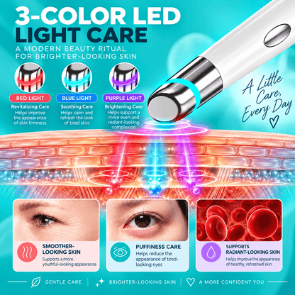 3-in-1 LED Eye & Facial Massager – Warm Vibration Beauty Wand