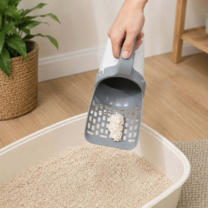 Cat Litter Scoop with Built-In Waste Bin & Bag Storage