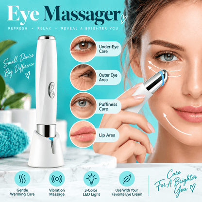3-in-1 LED Eye & Facial Massager – Warm Vibration Beauty Wand