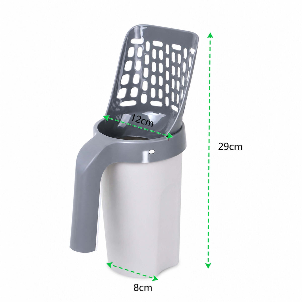 Cat Litter Scoop with Built-In Waste Bin & Bag Storage