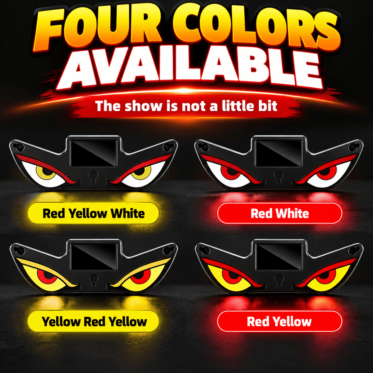 Solar LED Devil Eyes Car Window Light – Type-C Charging, Multi-Mode & Suction Cup Mount