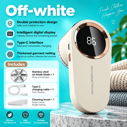 Rechargeable Fabric Shaver with LED Display – 6-Blade Lint Remover for Clothes & Sweaters