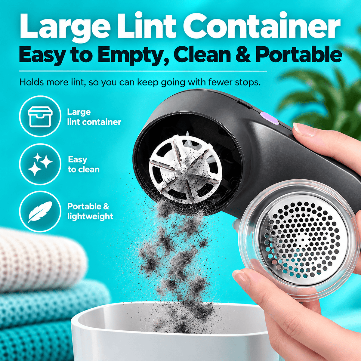 Rechargeable Fabric Shaver with LED Display – 6-Blade Lint Remover for Clothes & Sweaters