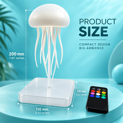 RGB LED Jellyfish Lamp – Rechargeable Mood Light with Remote Control & 9 Flexible Tentacles