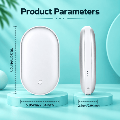 Ultra-Thin Rechargeable Hand Warmer & Power Bank – 3 Heat Levels, Double-Sided Heating