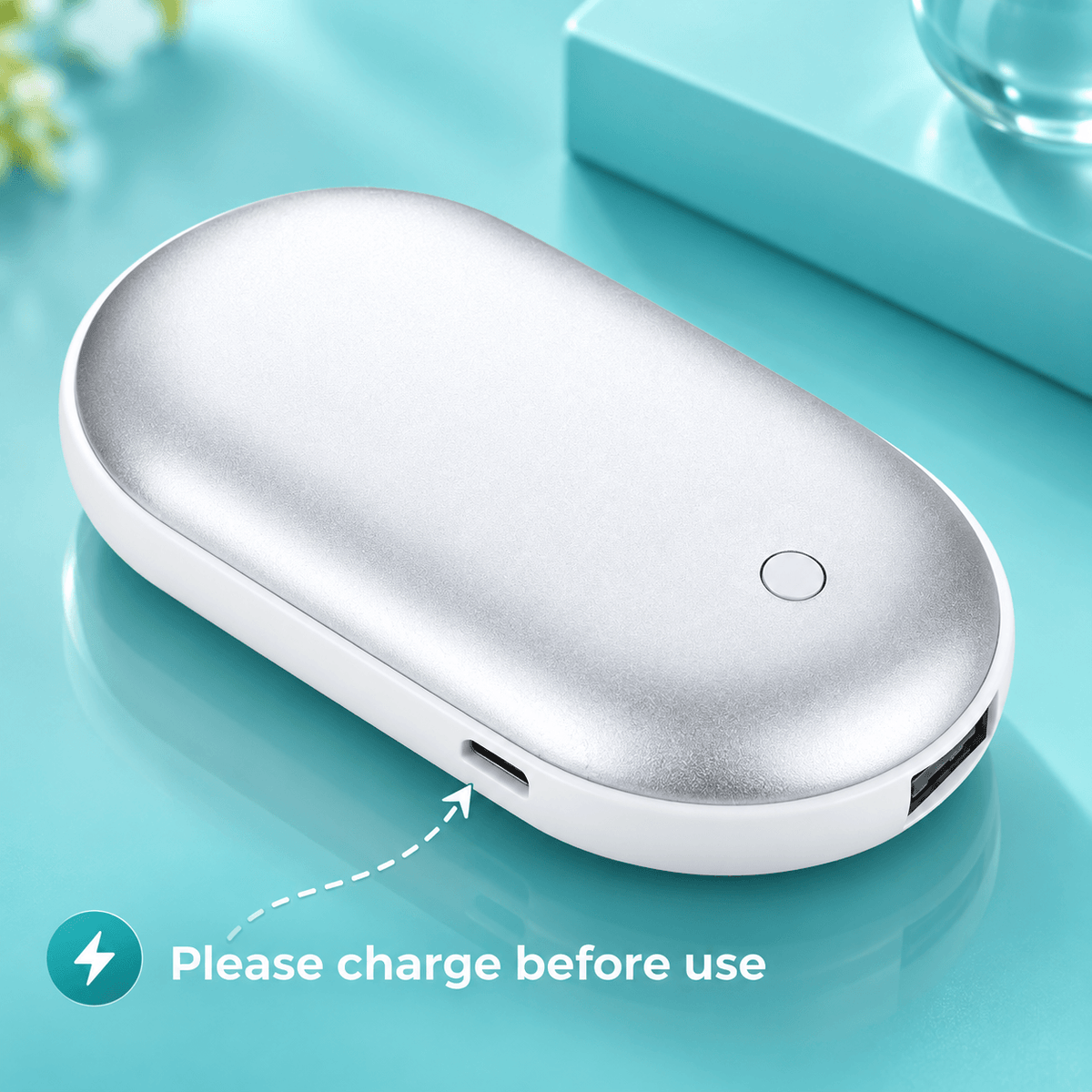 Ultra-Thin Rechargeable Hand Warmer & Power Bank – 3 Heat Levels, Double-Sided Heating