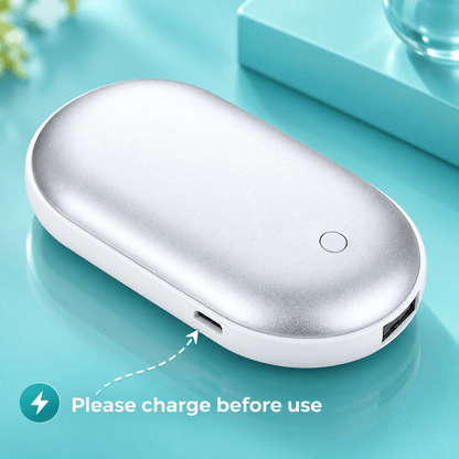 Ultra-Thin Rechargeable Hand Warmer & Power Bank – 3 Heat Levels, Double-Sided Heating