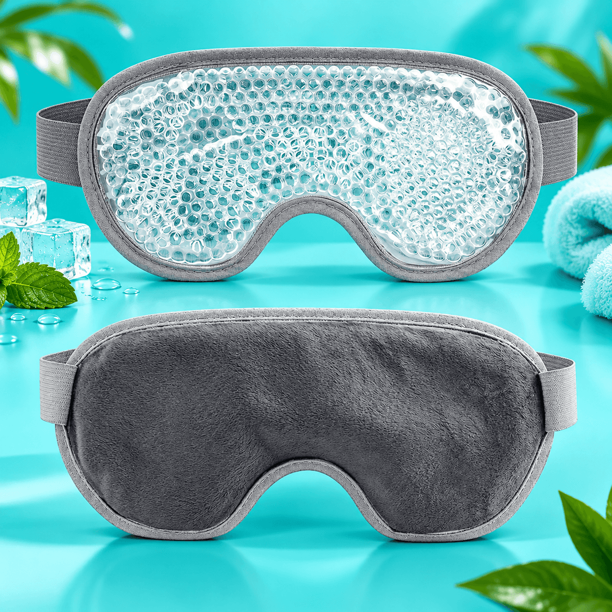 Reusable Hot & Cold Gel Eye Mask – Cooling & Warming Compress with Adjustable Strap