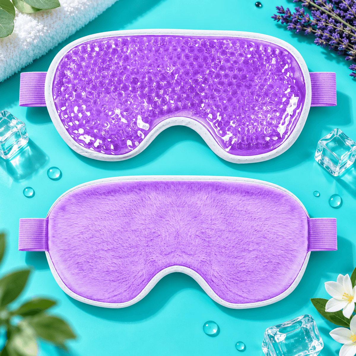 Reusable Hot & Cold Gel Eye Mask – Cooling & Warming Compress with Adjustable Strap
