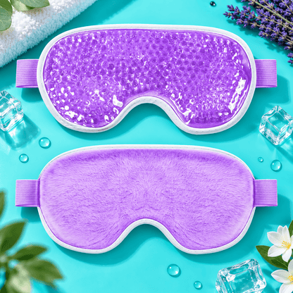 Reusable Hot & Cold Gel Eye Mask – Cooling & Warming Compress with Adjustable Strap