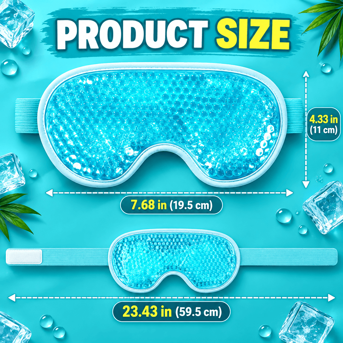 Reusable Hot & Cold Gel Eye Mask – Cooling & Warming Compress with Adjustable Strap