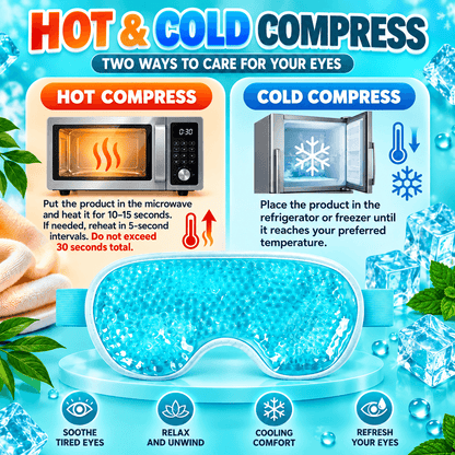 Reusable Hot & Cold Gel Eye Mask – Cooling & Warming Compress with Adjustable Strap