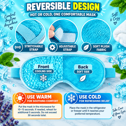 Reusable Hot & Cold Gel Eye Mask – Cooling & Warming Compress with Adjustable Strap