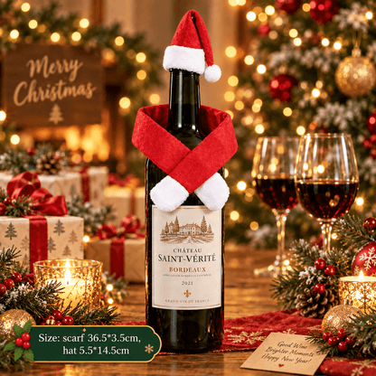 Christmas Wine Bottle Cover – Santa & Gnome Holiday Bottle Decor, Festive Table Decoration & Host Gift