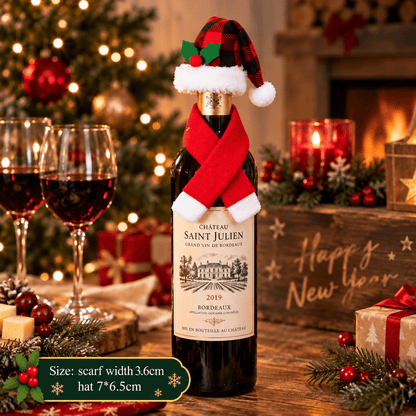 Christmas Wine Bottle Cover – Santa & Gnome Holiday Bottle Decor, Festive Table Decoration & Host Gift