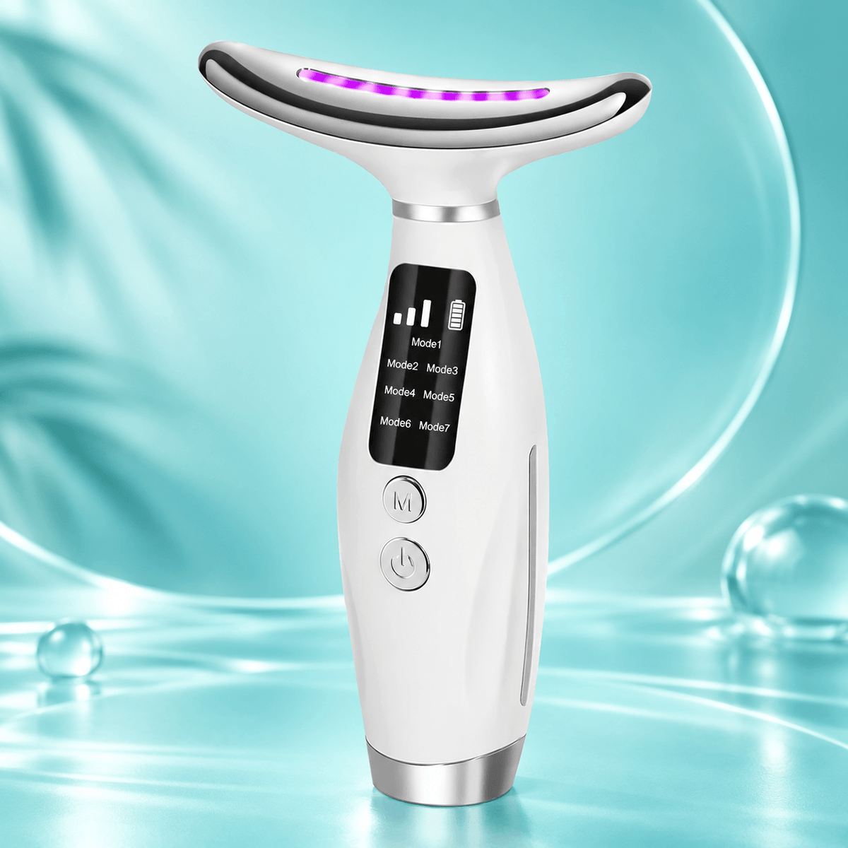 7-in-1 LED Face & Neck Massager – USB-C Rechargeable Beauty Device with 7 Modes