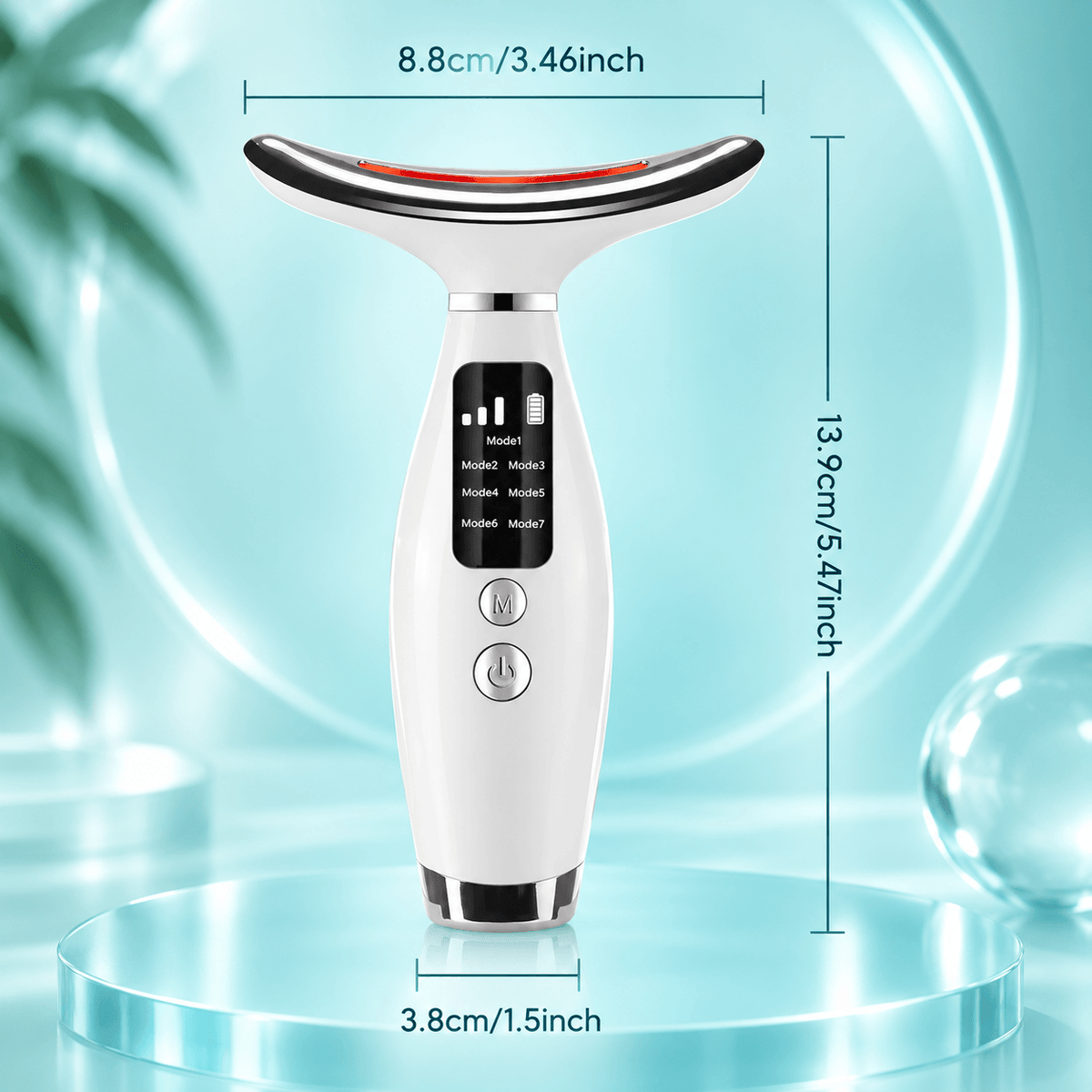 7-in-1 LED Face & Neck Massager – USB-C Rechargeable Beauty Device with 7 Modes