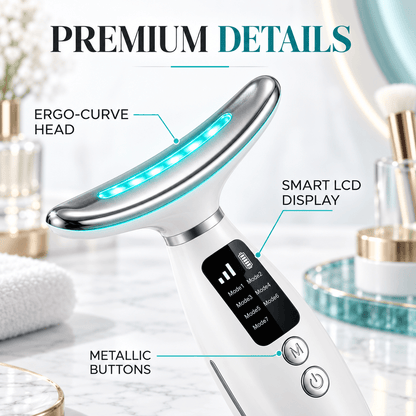 7-in-1 LED Face & Neck Massager – USB-C Rechargeable Beauty Device with 7 Modes