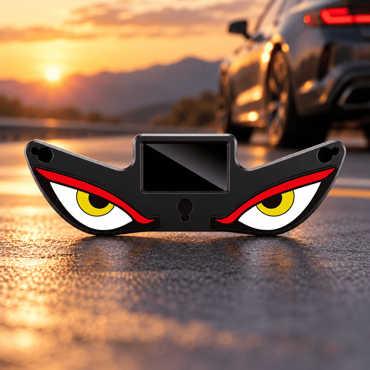 Solar LED Devil Eyes Car Window Light – Type-C Charging, Multi-Mode & Suction Cup Mount